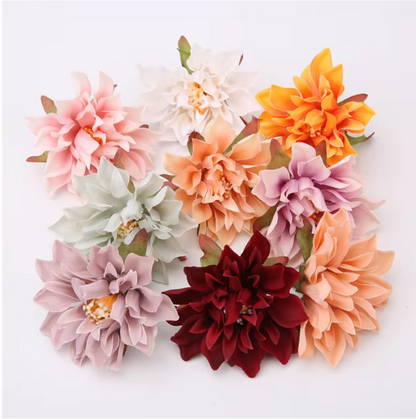 Dahlia Flower Heads Artificial Flower Small - 10Pcs