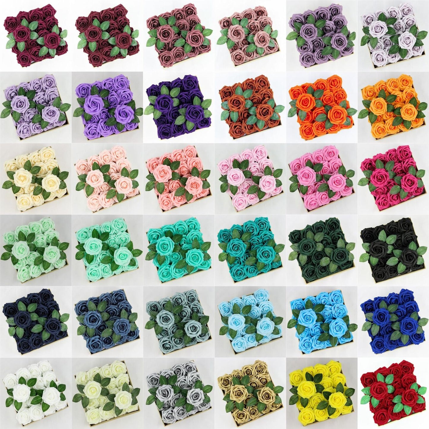 Deluxe Foam Real Touch Fake Flowers - 25 Pack